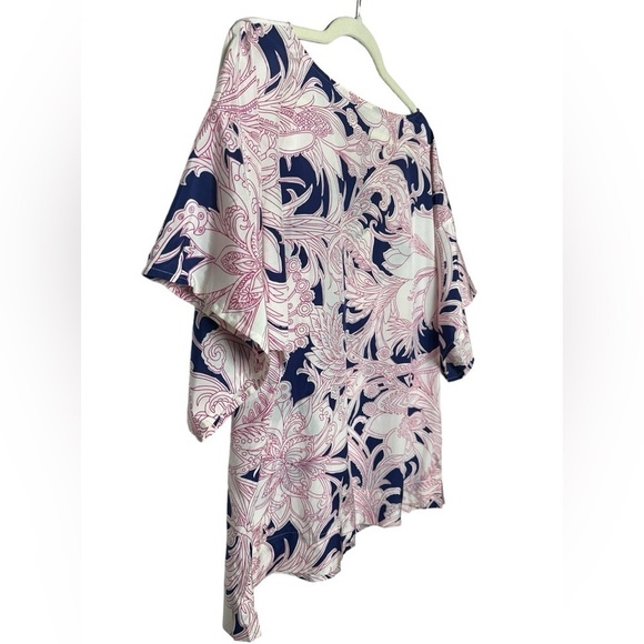 Talbots Tunic Top Silk Blend Medium Lagenlook Lightweight Kimono Sleeve *no belt - Picture 7 of 11